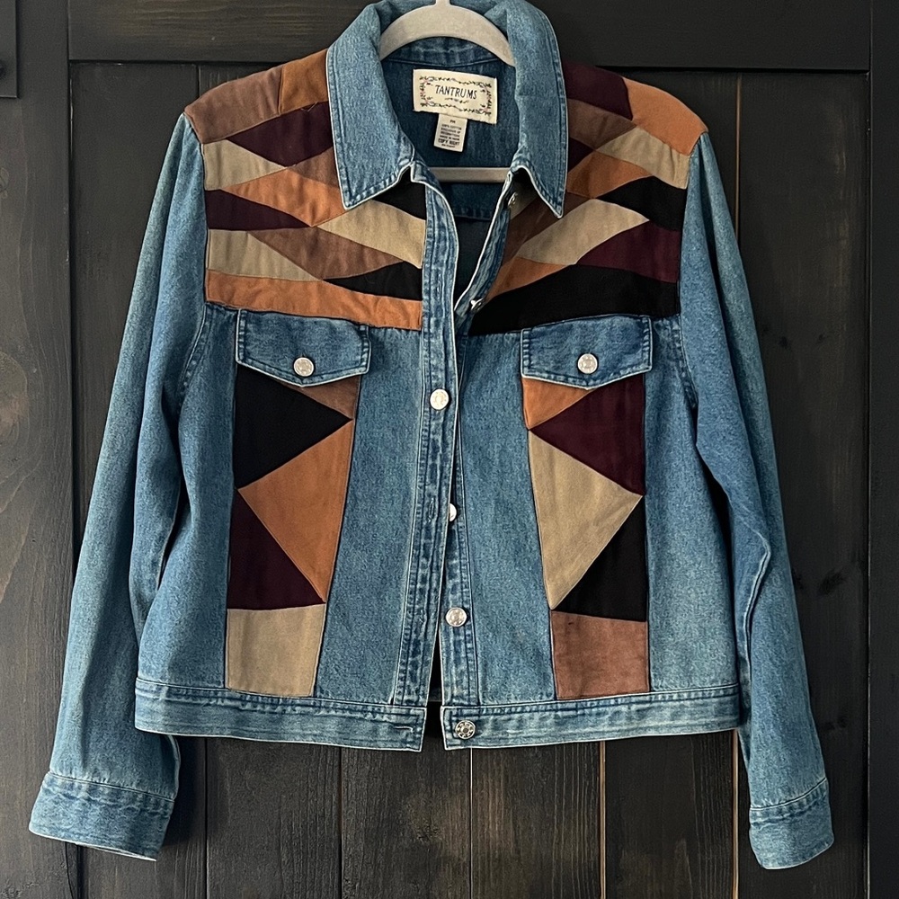 Vintage patchwork denim jacket - image 1